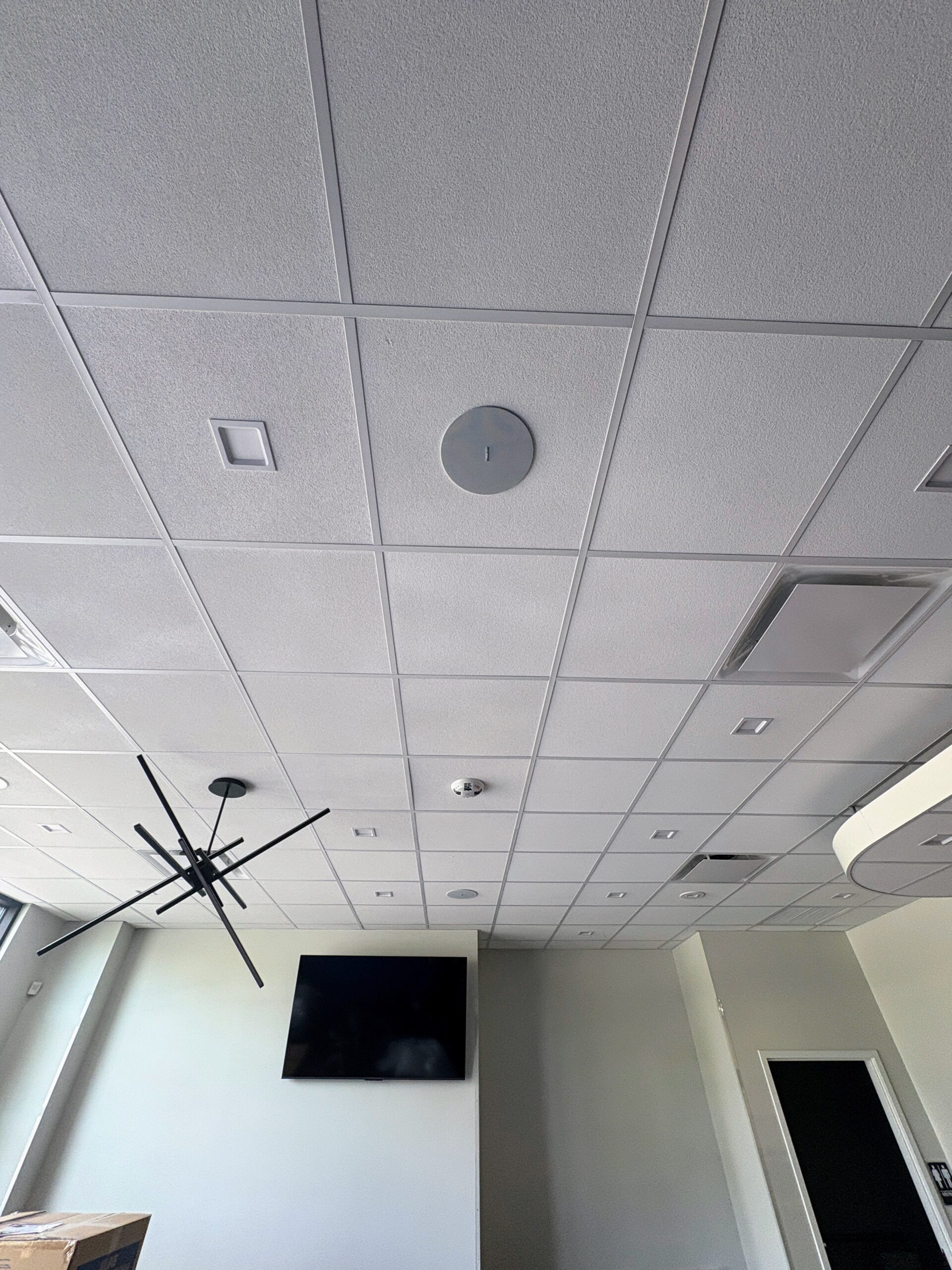 In-ceiling speakers at a commercial dentist office